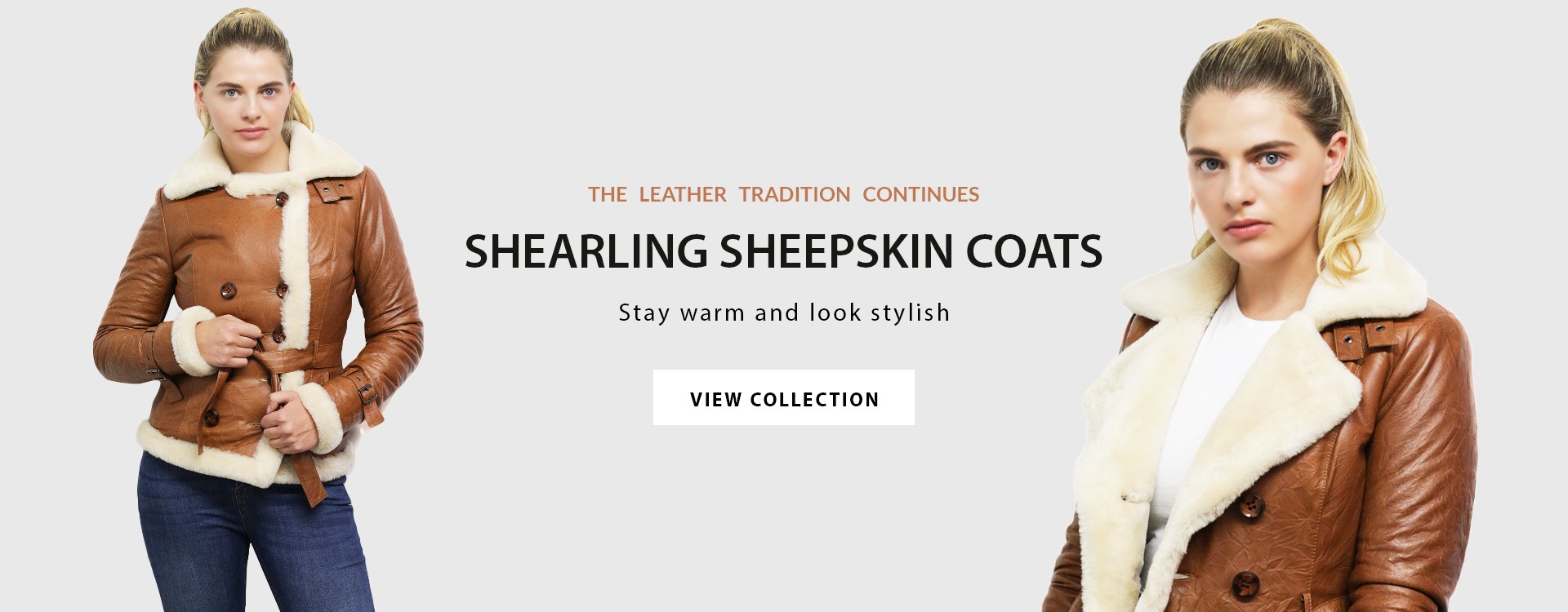 Womens shearling sheepskin leather duffle coat
