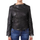 Ladies Black Leather Biker Jacket - Charm