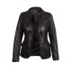 Ladies Black Leather Blazer Jacket - Emely