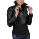 Ladies Black Leather Biker Jacket - Sixty
