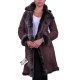 Brown - Golden Suede 3/4 Toscana Sheepskin Leather Coat