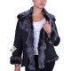 Ladies Black Silver Toscana Sheepskin Leather Fur Gilet