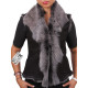 Ladies Black Silver Toscana Sheepskin Leather Fur Gilet