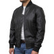 Mens Black Leather Jacket - Bret