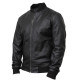 Mens Black Leather Jacket - Bret