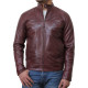 Mens Brown Leather Biker Jacket - Colin