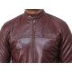 Mens Brown Leather Biker Jacket - Colin