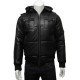 Mens Classic Retro Black Puffed Leather Biker Jacket -Daan