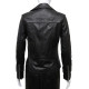 Ladies Women's Black Vintage Real Leather Biker Jacket-Hannah
