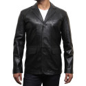 Mens Leather Blazer Jacket Genuine Leather