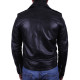 Mens Stylish Zipped Pocket Leather Biker Jacket Teal- Maxim 