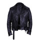 Mens Stylish Zipped Pocket Leather Biker Jacket Teal- Maxim 