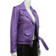 Women's Purple Leather Biker Jacket BNWT-Liza