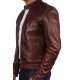 Men's Leather Biker Jacket - Zenith - Brown, Black