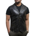 Mens Leather Waistcoat Genuine Leather Rubb Off