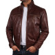 Men's Brown Leather Jacket - Chicago