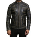 Mens Leather Jacket Genuine Leather Rubb Off