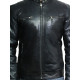 Men's Navy Lambskin Genuine Leather Biker Jacket