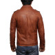 Men’s Tan Leather Shirt Jacket - Farrell