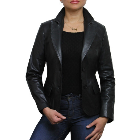 Real Leather Blazer Coat Style Jacket