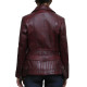 Ladies Women Stylish Olive Leather Biker Jacket-Kate