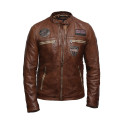 Men's Lambskin Brown Leather Superior Quality Veg Leather Designer Style