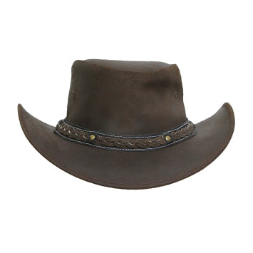 Vintage Mens Wide Brim Cowboy Brown Aussie Western Hat