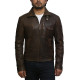 Brandslock Men's Brown Lambskin Leather Vintage Jacket
