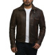 Brandslock Men's Brown Lambskin Leather Vintage Jacket