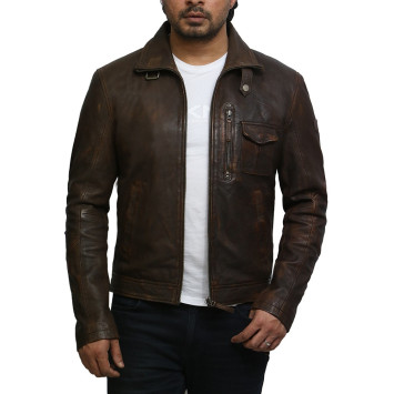 Mens Leather Jacket Genuine Lambskin