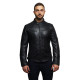 Men's Genuine Leather Biker Jacket Distressed