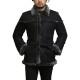  Mens Genuine Shearling Sheepskin Leather Warm Duffle Trench Coat Thick Inner