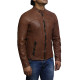Mens Leather Jacket Genuine Lambskin Waxed Distressed Vintage Retro