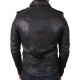 Men’s Leather Biker Jacket in Black Croc - Zack