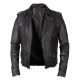 Men’s Leather Biker Jacket in Black Croc - Zack
