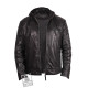 Men's Black Leather Bomber Jacket - Majento