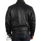 Men's Black Leather Bomber Jacket - Marvel