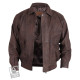 Men's Brown Leather Bomber Jacket - Marvel