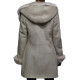 Women’s Black Suede Leather Sheepskin Hooded long coat