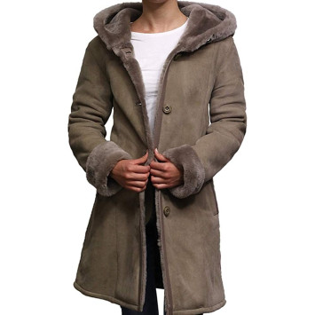 Women Shearling Sheepskin Jacket Coat Anexe-Taupe