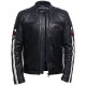 Men's Leather Biker Jacket Burgundy - Cary