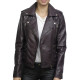 Women’s Black Short Biker Nappa Leather Jacket 