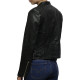 Women’s Black Short Biker Nappa Leather Jacket 
