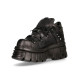 New Rock Black Leather Biker Boots - M106