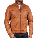 Mens Leather Biker Jacket Genuine Leather