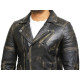 Mens Black Biker Leather Jacket Stylish ziped Look -Grady