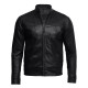 Men's Black Leather Biker Jacket - Triumph