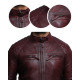 Men's Casual Burgundy Leather Biker Racing Jacket-Arran