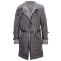 Mens Sheepskin Leather Trench Coat 