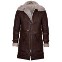Mens Sheepskin Leather Trench Coat